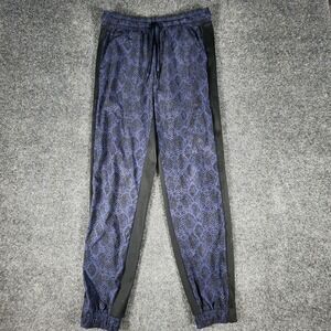Athleta‎ Women's Brooklyn Jogger Pants Size 8T Dark Blue Snake Print Athleisure